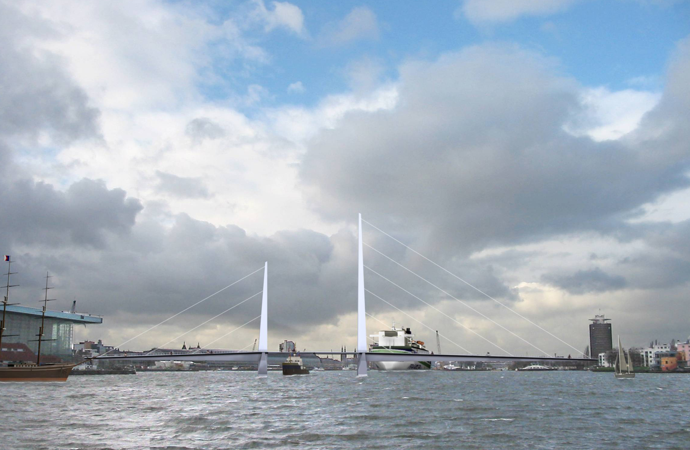 Brug over ’t IJ in Amsterdam