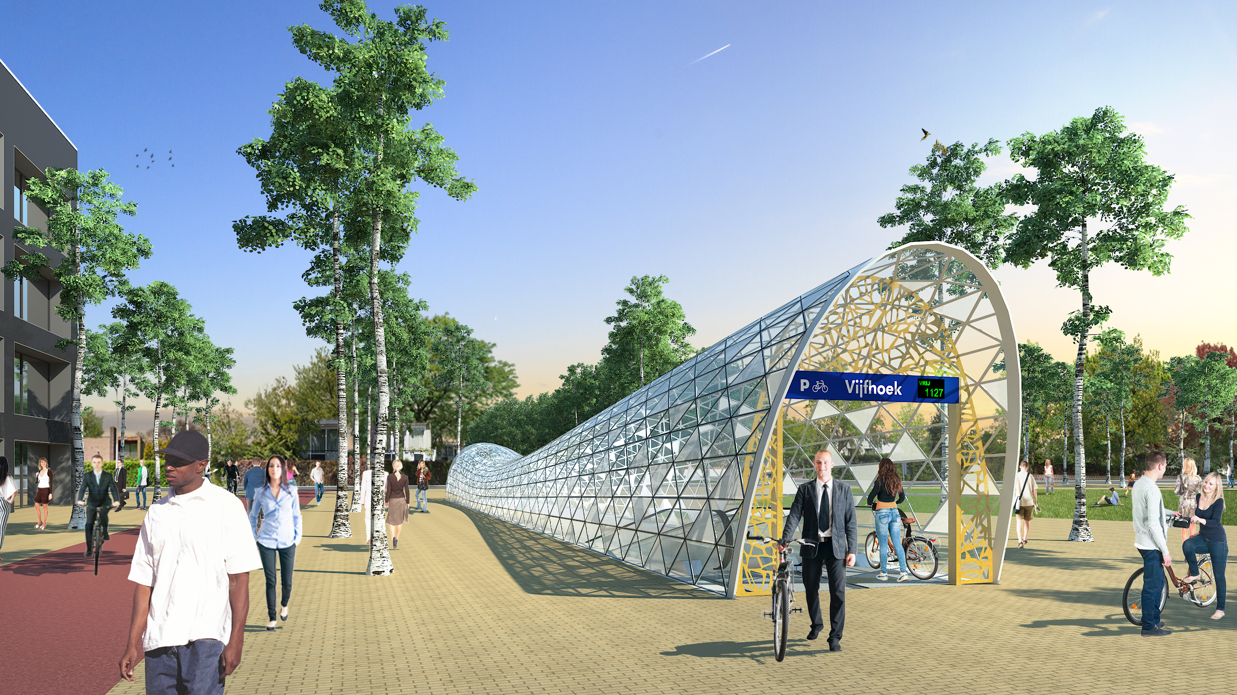 Ondergrondse fietsenstalling Amsterdam Zuid, ontwerp Vijfhoek - i.s.m. BAM