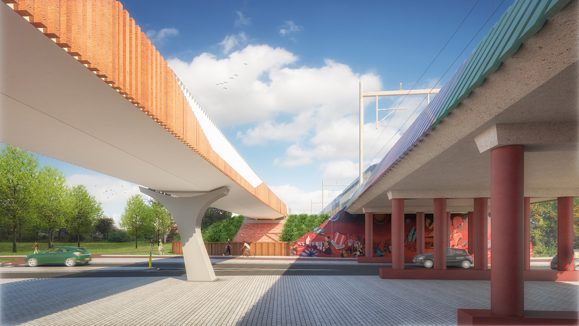 Fietsbruggen in de fietssnelweg F35, Enschede